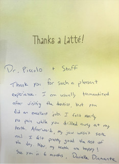 Thank You Letter For Dr. Piccolo & Staff